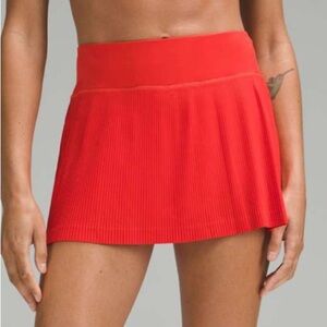 Lululemon Pleat to Street Mid-Rise Skirt Hot Heat Size 12